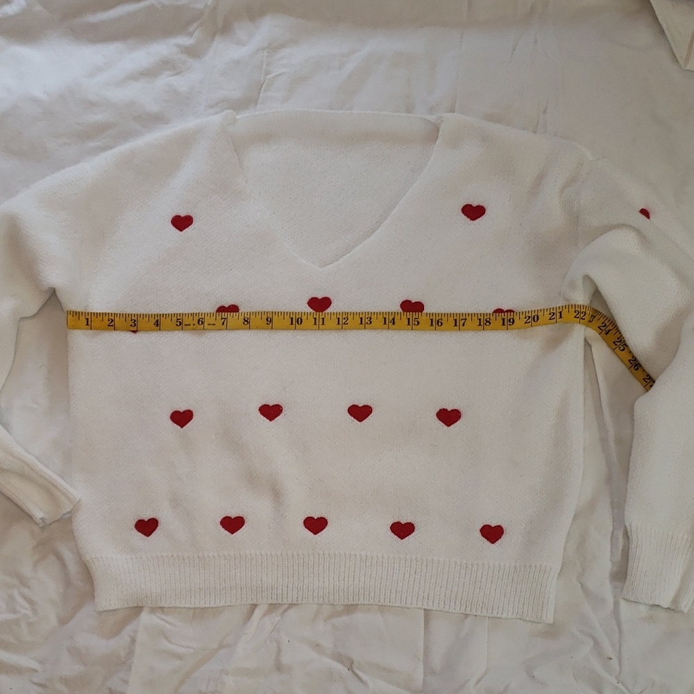 *donated* White Sweater with Red Heart Accents